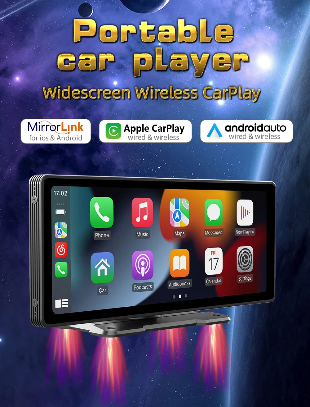 10.26 Inch Portable Wireless Carplay Screen HD